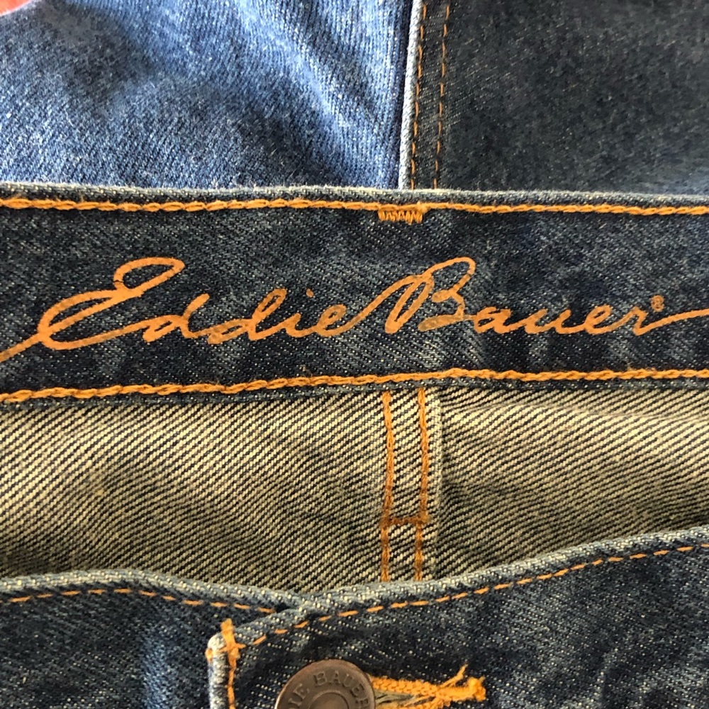 Eddie Bauer Men’s Jeans Size 44 X 30 Classic Fit heavy Weight denim original Hem - Picture 7 of 10